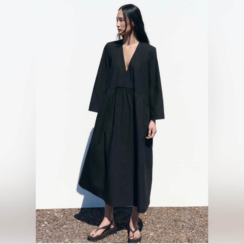 Zara Elegant Black Maxi Dress